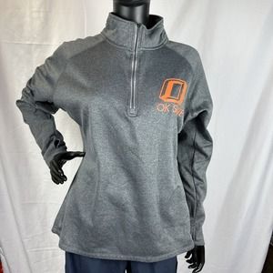KA For Her Knights Apparel OSU Cowboys Quarter Zip Womens Size Large Jacket Gray